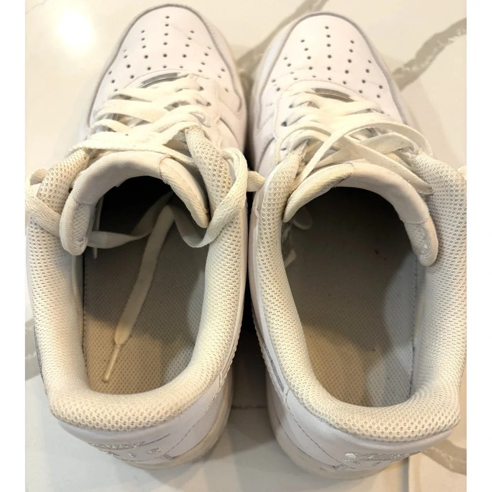 Nike Air Force 1 Low White Men's SZ 8 2019 Sneakers Tennis Shoes, Clean ‎ Dad